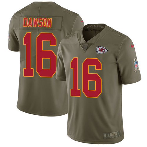 Nike Chiefs #16 Len Dawson Olive Men's Stitched NFL Limited Salute to Service Jersey